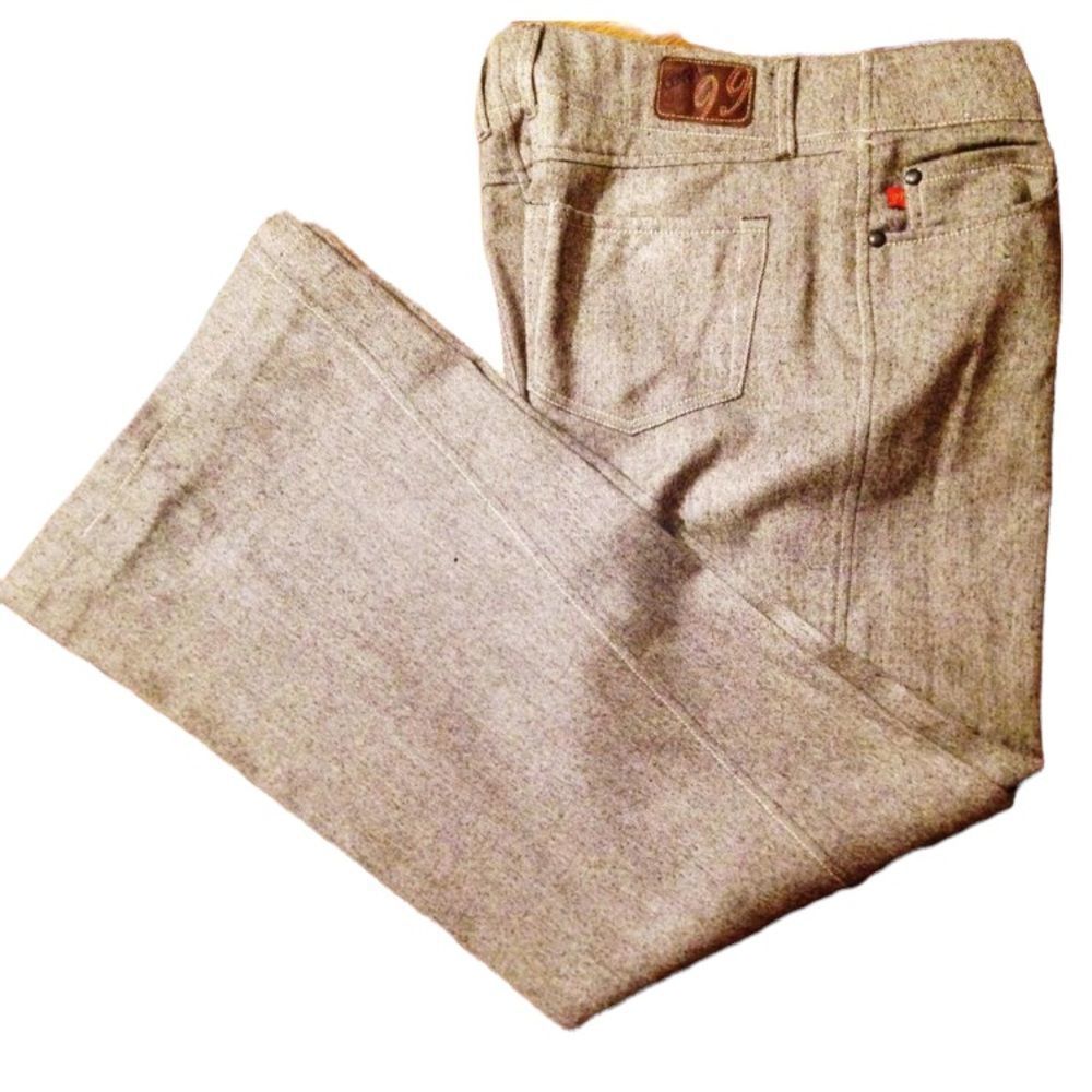 Y2K Level 99 Wide Leg Brown Tweed Trouser Pants